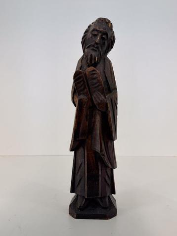 Handgesneden houten religieus beeld – 34 cm beschikbaar voor biedingen