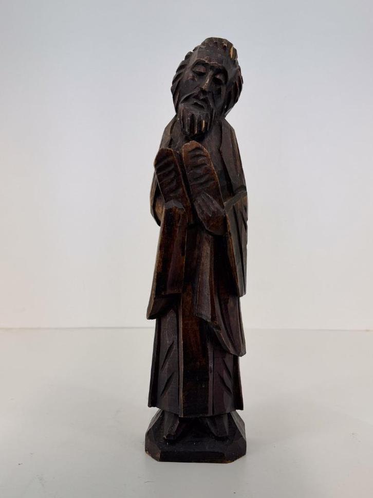 Handgesneden houten religieus beeld – 34 cm, Antiek en Kunst, Kunst | Beelden en Houtsnijwerken, Ophalen of Verzenden