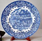 2 Antieke porseleinen borden Royal Tudor Ware blauw en rood, Antiek en Kunst, Antiek | Keramiek en Aardewerk, Verzenden