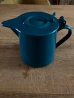 Petrol kleurig, emaille melkkannetje, Ophalen of Verzenden