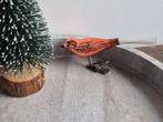 Vintage kerstbal vogeltje oranje 550, Diversen, Kerst, *, Gebruikt, *, Ophalen of Verzenden