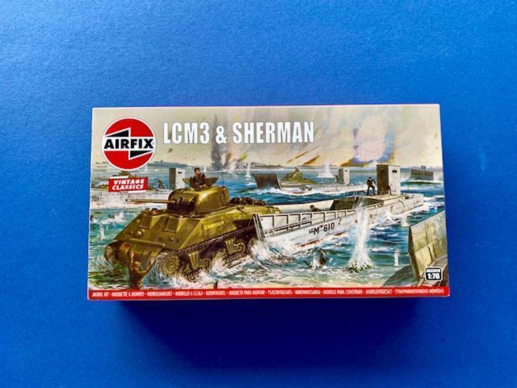 Airfix	A03301V	LCM3 & Sherman	1/76	Vintage, Hobby en Vrije tijd, Modelbouw | Auto's en Voertuigen, Nieuw, Auto, 1:32 tot 1:50