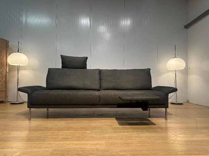 Rolf Benz Cara 3-Zits + Voetenbank – NP: €9.000, Huis en Inrichting, Banken | Bankstellen, Zo goed als nieuw, Rechte bank, Driepersoons