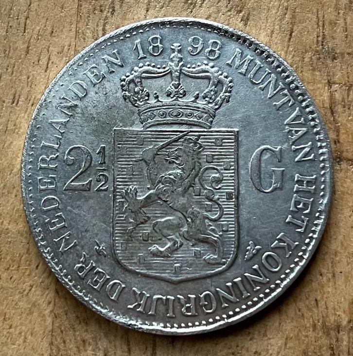 2,5 gulden 1898 Wilhelmina, Postzegels en Munten, Munten | Nederland, Losse munt, 2½ gulden, Koning Willem III, Ophalen