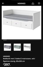IKEA Hemnes bedbank met drie lades, Eenpersoons, Wit, Ophalen of Verzenden, Zo goed als nieuw