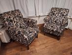 Twee fauteuils met bloemmotief, Huis en Inrichting, Stoelen, Ophalen, Gebruikt, Twee