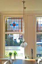 2 lieve glazen retro hanglampjes, Huis en Inrichting, Lampen | Hanglampen, Minder dan 50 cm, Glas, Gebruikt, Retro