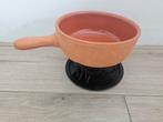 Terracotta fondue pan, Witgoed en Apparatuur, Fonduesets, Ophalen, Zo goed als nieuw, Brander, Fondueset