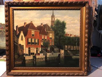 Prachtig schilderij de Nieuwe Amstel | olieverf op linnen
