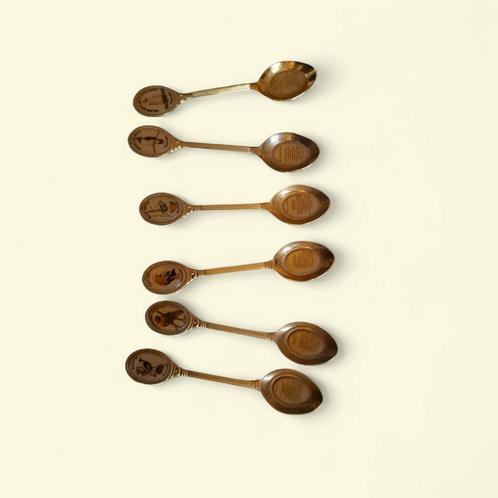 Vintage Herdenkingslepels - Set van 6, Antiek en Kunst, Antiek | Bestek, Ophalen of Verzenden