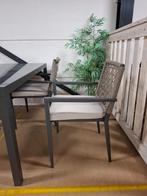 Demo model Gabriel tafel 150x90 + 4x Burela stapelstoel, Ophalen, Nieuw, 75 tot 100 cm, Minder dan 150 cm