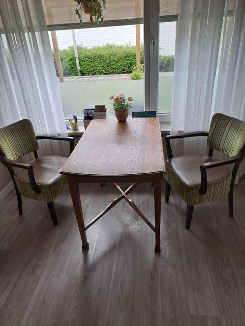 Comfortabele Vintage  stoelen horeca kwaliteit 4 stuks, Huis en Inrichting, Stoelen, Gebruikt, Vier, Hout, Stof, Overige kleuren