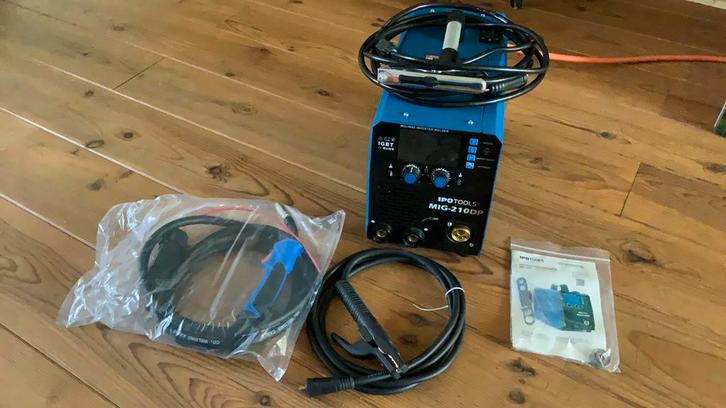 IPOTOOLS MIG-210DP – MIG/MAG met PULS/DUBBELPULS, Doe-het-zelf en Verbouw, Gereedschap | Lasapparaten, Zo goed als nieuw, Co2