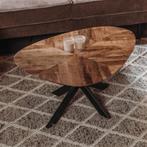 *ACTIE* Salontafel Pianella Mango Hout Naturel en Zwart (5), Ophalen of Verzenden, Nieuw, Rond, Salontafel Pianella Ei Vorm Mango Hout Naturel Zwart