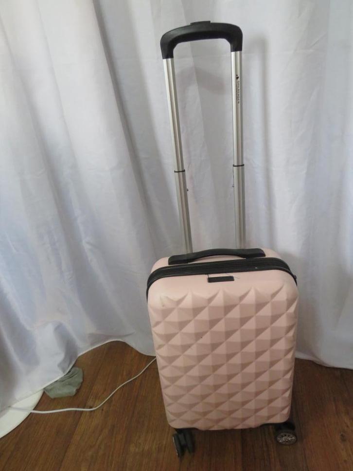 roze hard case trolley 4 zwenkwiel tsa cijferslot Spilbergen, Sieraden, Tassen en Uiterlijk, Koffers, Gebruikt, Hard kunststof