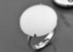 ring met glas cateye plaksteen (+/- 21 mm) rond wit, Nieuw, Ophalen of Verzenden, Dame, Wit