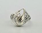 Zilveren Art Nouveau ring met zwaan. 2025/571., Antiek en Kunst, Antiek | Goud en Zilver, Ophalen of Verzenden, Zilver