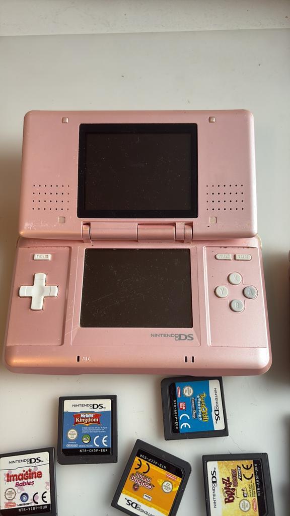 Nintendo DS original roze, Spelcomputers en Games, Spelcomputers | Nintendo DS, Gebruikt, DS Original of Phat, Roze, Met games