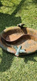 decoratief ovaal gietijzeren vogelbadje (brocante), Ophalen of Verzenden, Gebruikt