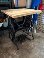 Antieke Naaitafel Tafel 60x50cm Singer Onderstel Hout Blad, Antiek en Kunst, Ophalen