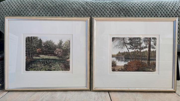 2 etsen gekocht in Venetië, Antiek en Kunst, Kunst | Etsen en Gravures, Ophalen of Verzenden