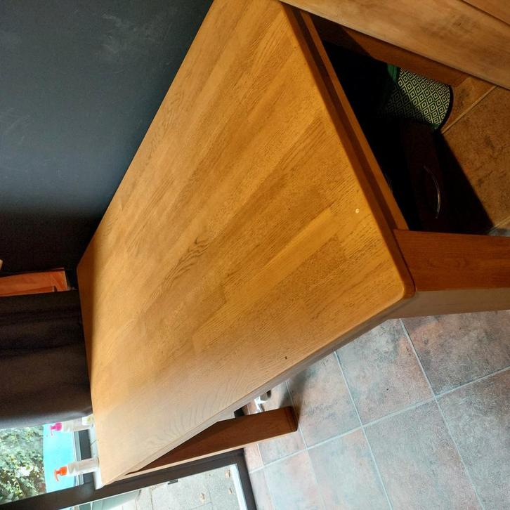 Massief Eiken eettafel 140x80x75, Huis en Inrichting, Tafels | Eettafels, Zo goed als nieuw, 50 tot 100 cm, 100 tot 150 cm, Vier personen