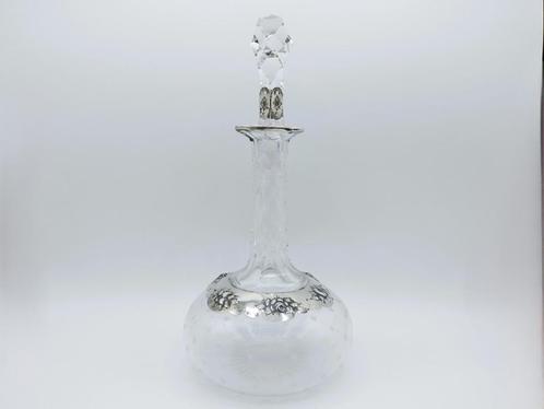 Kristallen karaf met zilveren beslag F.G. de Groot, ca. 1875, Antiek en Kunst, Antiek | Glas en Kristal, Verzenden
