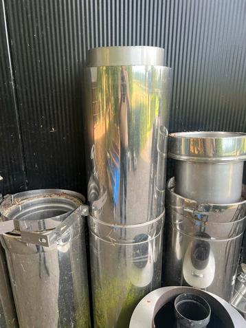 RVS Schoorsteenpijpen 250mm + Openhaard Verloop beschikbaar voor biedingen