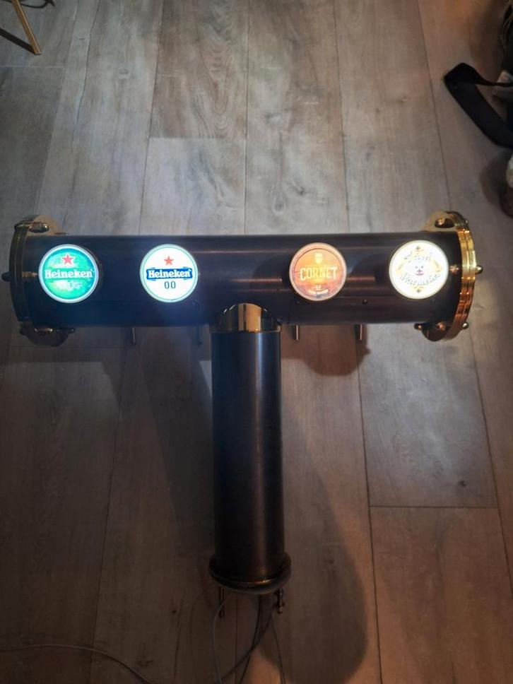 Antiqua 4 kraans brugzuil messing koper mancave biertap bar, Witgoed en Apparatuur, Thuistaps, Gebruikt, Overige merken, Ophalen