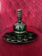 Glazen karafje met 5 glaasjes, Antiek en Kunst, Ophalen of Verzenden