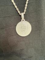 Bitcoin Pendant / Zilver x Moissanite VVS Diamant tester, Ophalen of Verzenden, Zo goed als nieuw, Goud, Zilver
