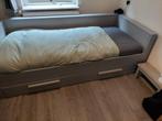 Woood bed met lade betongrijs, Huis en Inrichting, Ophalen, Gebruikt, 90 cm, Eenpersoons