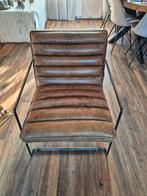 Leren stoel, Huis en Inrichting, Fauteuils, Ophalen of Verzenden, Zo goed als nieuw, 75 tot 100 cm, 50 tot 75 cm