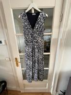 Lange jurk maat L blauw/wit, v-hals, stretch, Blauw, Maat 42/44 (L), Ophalen of Verzenden, Zo goed als nieuw