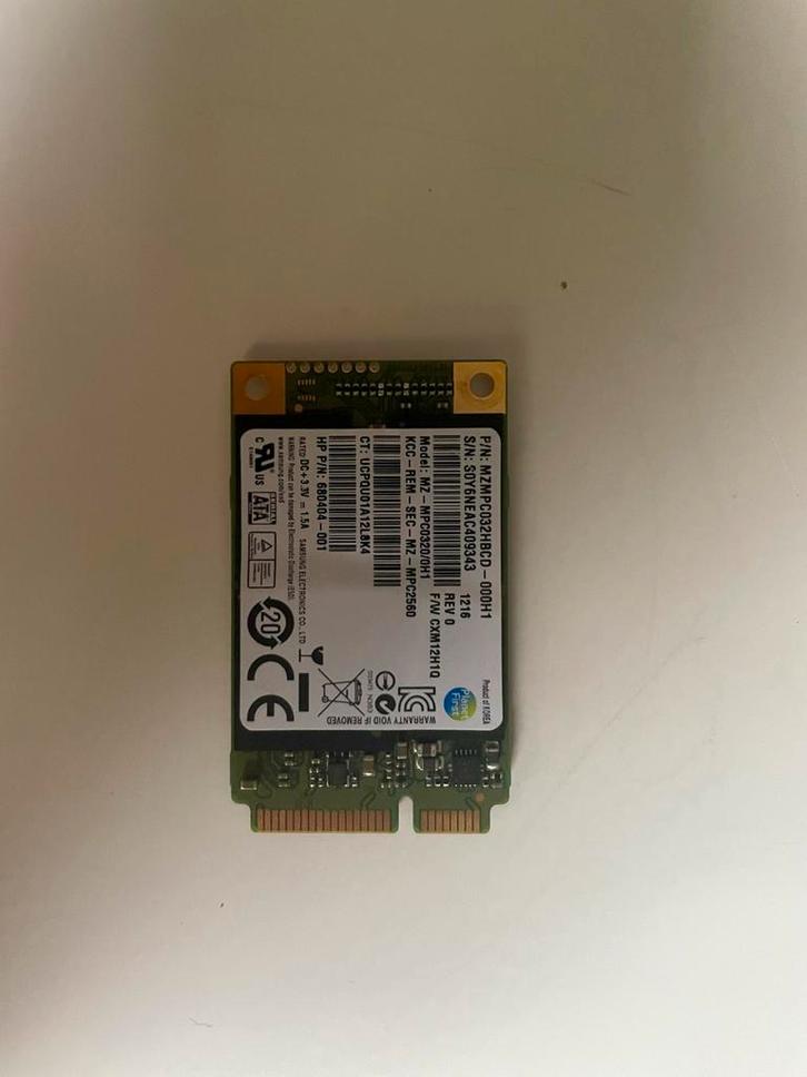 Samsung 32GB mSATA SSD - MZ-MPC032HBCD-000H1, Computers en Software, Harde schijven, Gebruikt, Laptop, Intern, SSD, SATA, Ophalen of Verzenden