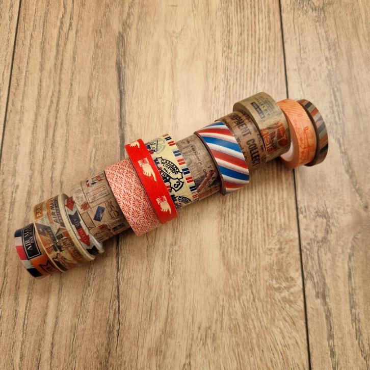 Vintage style washi, postage theme (12), Hobby en Vrije tijd, Scrapbooking, Zo goed als nieuw, Versiering of Embellishment, Ophalen of Verzenden