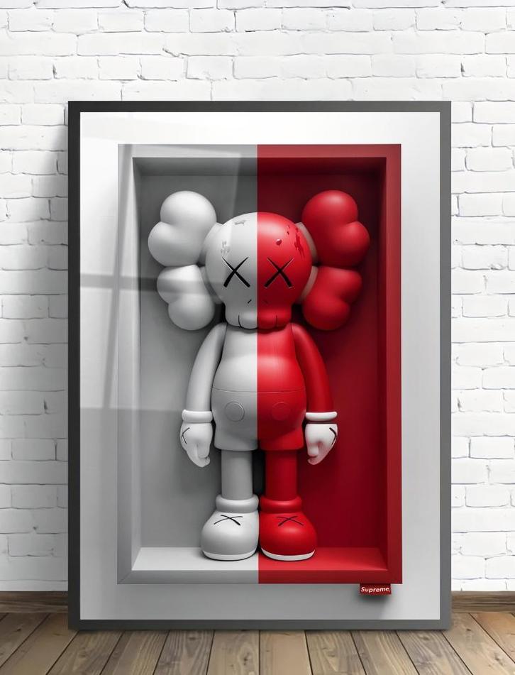 XXL Glasschilderijen | Modern KAWS Collection - 6 sizes, Antiek en Kunst, Kunst | Schilderijen | Modern, Verzenden