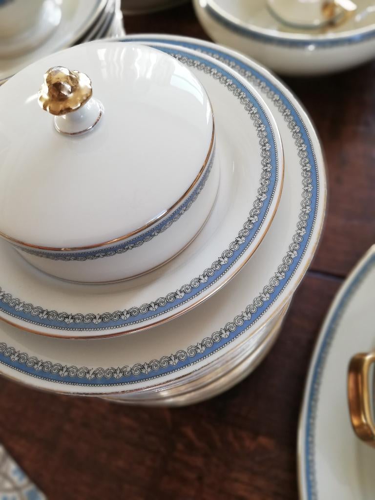 Rosenthal Servies CORONA 11 pers. blauw/creme/zwart/goud