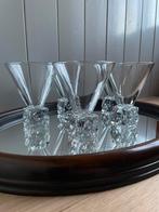 5 Vintage Disaronno cocktail glazen ijsblok design voet 70s, Ophalen of Verzenden, Zo goed als nieuw, Overige typen