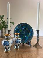 cloisonne vazen.  plus bord. en kandelaars, Antiek en Kunst, Ophalen of Verzenden, Koper of Brons