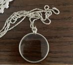 mooi zilverkleurig vergrootglas / hanger met ketting 93 cm., Ophalen of Verzenden, Nieuw, Vergrootglas of Loep