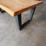 Massieve eiken tafel 220x108x79 cm stalen U poot 10x10, Huis en Inrichting, Tafels | Eettafels, Ophalen, 100 tot 150 cm, 200 cm of meer
