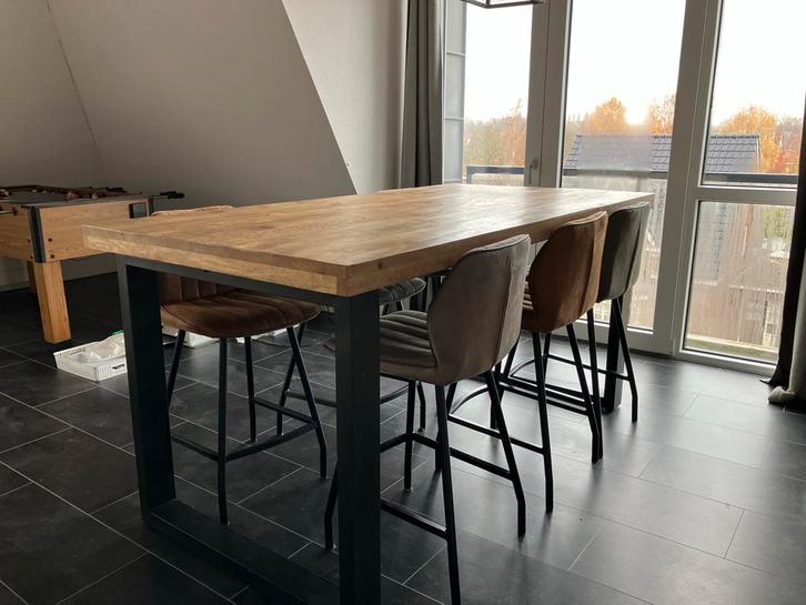 Op te halen 21 december Bartafel Mango Hout - 200x100x95 cm, Huis en Inrichting, Tafels | Eettafels, Zo goed als nieuw, 50 tot 100 cm