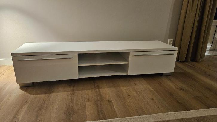 Witte Hoogglans TV Meubel Jysk, Huis en Inrichting, Kasten | Televisiemeubels, Gebruikt, Minder dan 100 cm, 150 tot 200 cm, 25 tot 50 cm