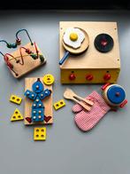 Fornuis met pannen, clown en spiraal met kralen, Kinderen en Baby's, Speelgoed | Houten speelgoed, Ophalen, Zo goed als nieuw
