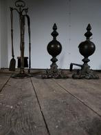 Set haardbokken met haard accessoires, Antiek en Kunst, Ophalen of Verzenden, Brons