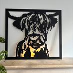 Metalen wanddecoratie Schotse hooglander Highlander met LED, Huis en Inrichting, Woonaccessoires | Wanddecoraties, Ophalen of Verzenden