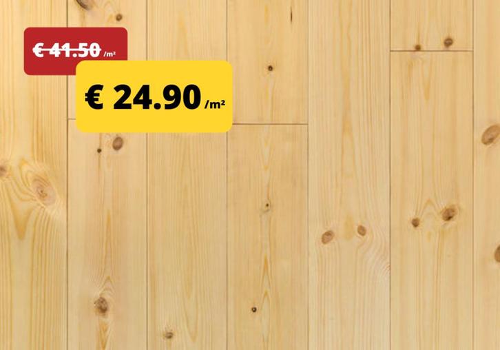 Grenen parket voor € 24.90 /m² - STOCKVERKOOP, Doe-het-zelf en Verbouw, Vloerdelen en Plavuizen, Nieuw, Parket, Hout, 150 cm of meer