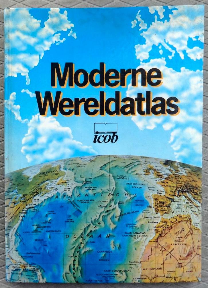 Moderne Wereldatlas ( icob ), Boeken, Atlassen en Landkaarten, Zo goed als nieuw, Overige atlassen, Wereld, 1800 tot 2000, Ophalen of Verzenden