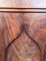 antieke mahonie kast met planken en lade, 102 cm breed, Ophalen of Verzenden